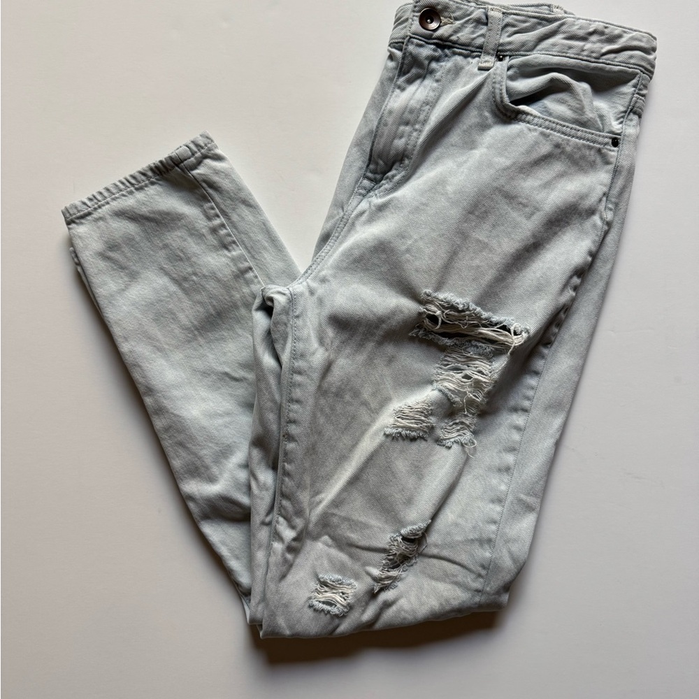 Forever 21 Light Blue High Rise Distressed Jeans - Picture 2 of 16